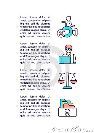 Appealing a disability claim denial concept icon with text Vector Illustration