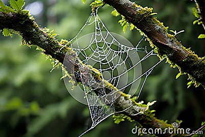 appearance a triangular web with three main anchor points often Stock Photo