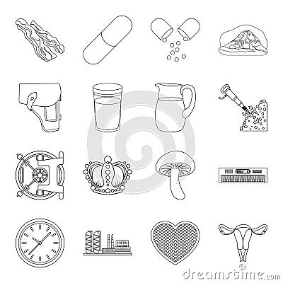 Appendages, womb, finance and other web icon in outline style.cooking, travel, war icons in set collection. Vector Illustration