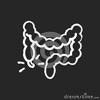 Appendicitis chalk white icon on black background Vector Illustration