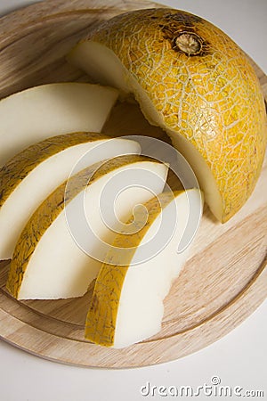 Appetite yellow melon Stock Photo