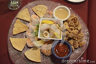 Appetizer at the Chez Bamboo Restaurant, Spanish Town, Virgin Gorda, BVI Stock Photo