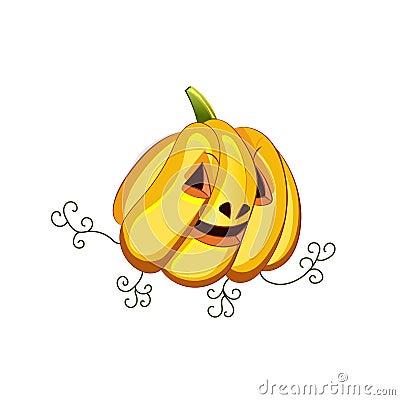 The appetizing beautiful pumpkin for Halloween Vector Illustration