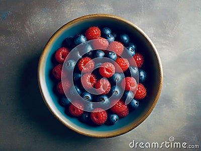 Appetizing bright berries close view top view Stock Photo