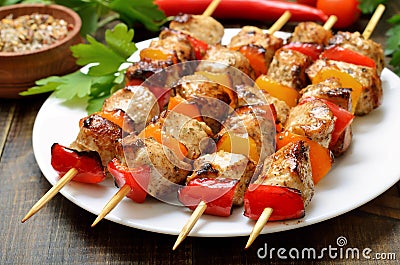 Appetizing chicken kebab Stock Photo