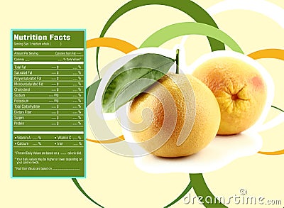 Appetizing grapefruit nutrition facts Vector Illustration