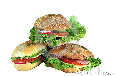 Appetizing sandwiches Stock Photo