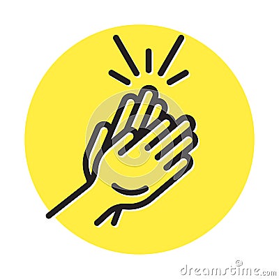 Applause / clapping hand flat colours icon for apps or website Vector Illustration