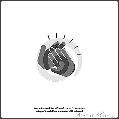 Applause icon. A symbol of clapping. Business illustration workflow on white isolated background Vector Illustration