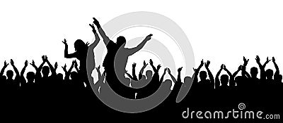 Applause people. Crowd cheering. Hands up. Vector Illustration