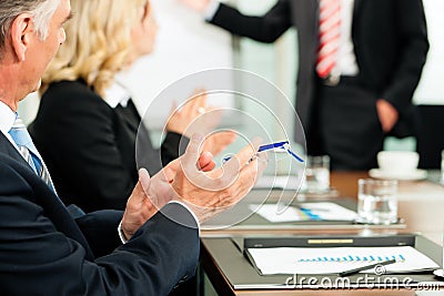 Applause for a presentation in meeting Stock Photo