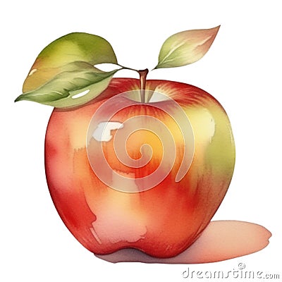 Apple fruit watercolor illustration Cartoon Illustration