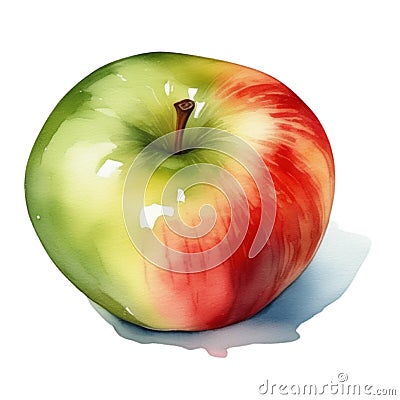 Apple fruit watercolor illustration Cartoon Illustration