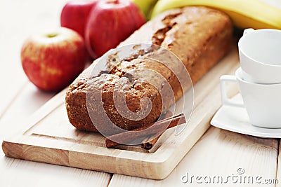 Apple and banana cake Stock Photo