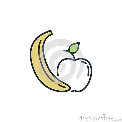 Apple with Banana vector concept modern icon Stock Photo