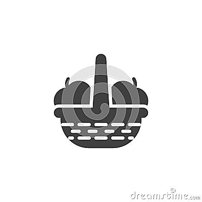 Apple basket vector icon Vector Illustration