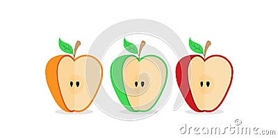 Apple bitten piece cartoon vector illustration Vector Illustration