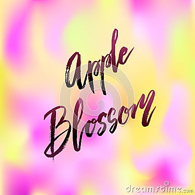 Apple blossom spring concept lettering Vector Illustration