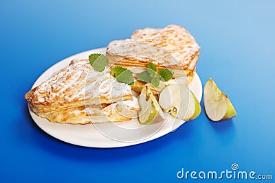 Apple cakes on plate Stock Photo