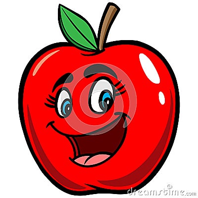 Apple Cartoon Vector Illustration