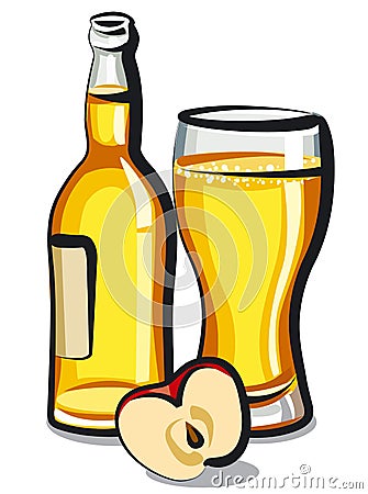 Apple cider bottle Stock Photo