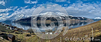 Apple cider farm in Sorfjorden, Norway Stock Photo