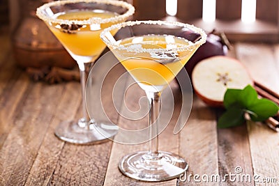 Apple cider martini with star anise Stock Photo