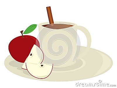 Apple cider in mug Vector Illustration