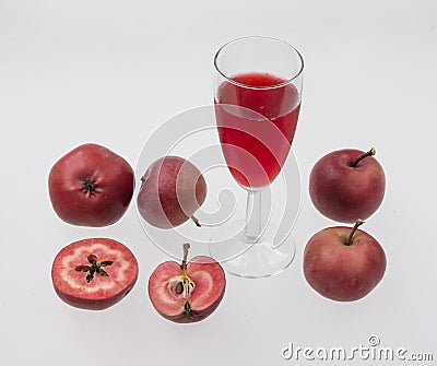 Apple Cider from redflesh apples makes a cider vith great red color. Stock Photo