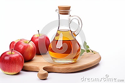 Apple cider vinegar isolated. Generate Ai Stock Photo