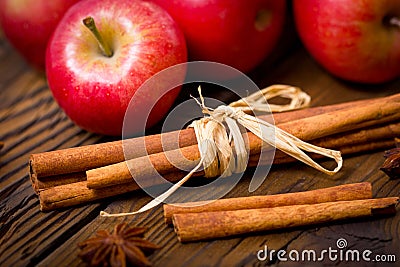 Apple and cinnamon Stock Photo