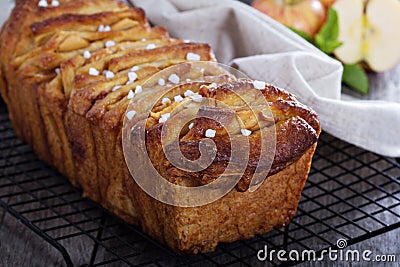 Apple cinnamon pull-apart bread Stock Photo