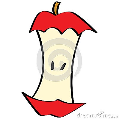 Apple core Vector Illustration