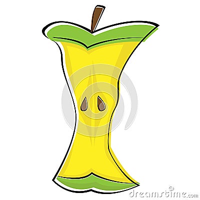 Apple core Vector Illustration