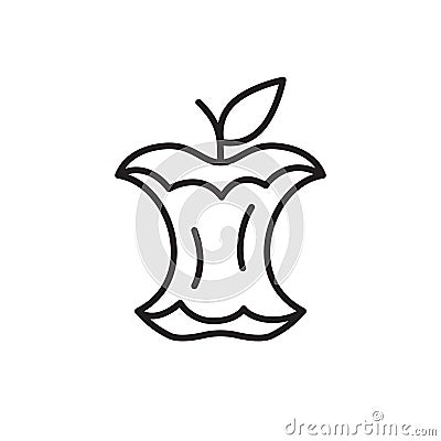 Apple core linear icon Vector Illustration