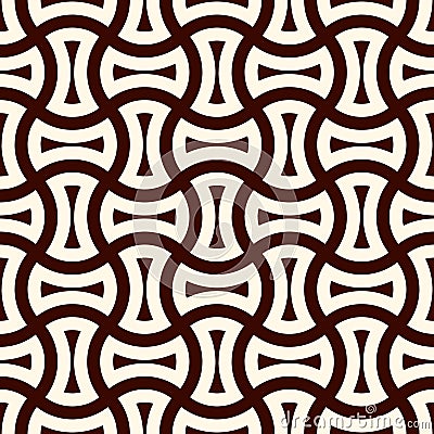 Apple core quilts texture. Bow tie motif. Seamless surface pattern design with interlocking axehead figures. Vector Illustration