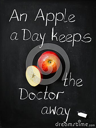 An Apple a Day keeps the Doctor away Stock Photo