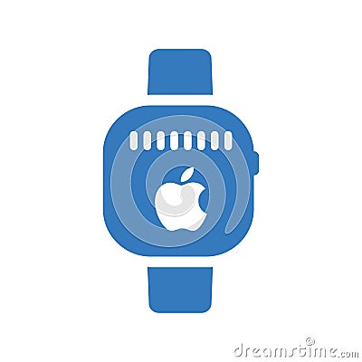 Apple, device, health, watch icon. Blue color design Editorial Stock Photo