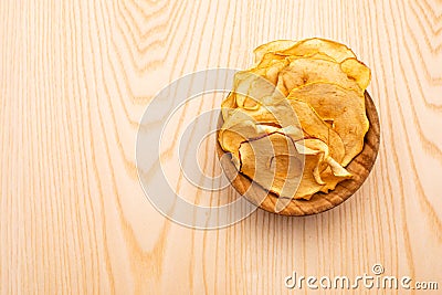 Apple dried fruits heap on the table Stock Photo