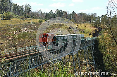 Apple Express on Van Stadens Bridge Stock Photo