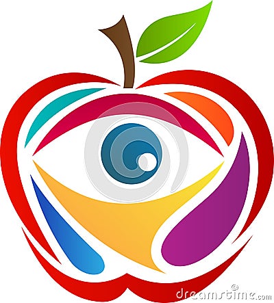 Apple with eye Vector Illustration