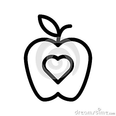 Apple favorite line vector icon Vector Illustration