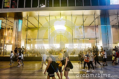 Apple flagship experience store Apple Phone Store Editorial Stock Photo