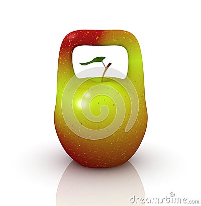 Apple in the form of the weight Stock Photo