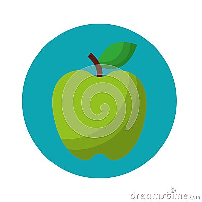 Apple fruit fresh isolated icon Vector Illustration