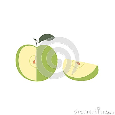 Apple fruit slice vector isolated illustration Vector Illustration