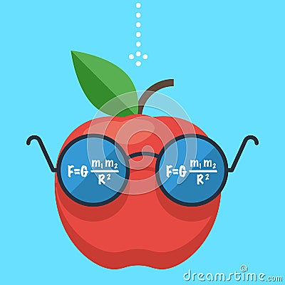 Apple with glasses, concept Vector Illustration