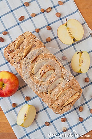 Apple Hazelnut Bread Stock Photo