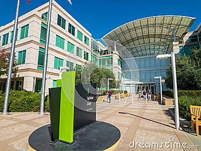 Apple headquarter campus in silicone valley, Infinity loop one Editorial Stock Photo