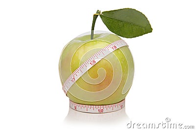 Apple, Healthy Living Nutrition, wrapped with tape Stock Photo